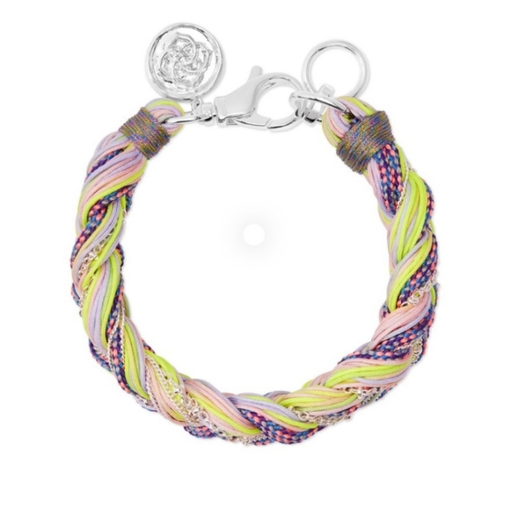 Kendra Scott Masie Silver Corded Braded Friendship Bracelet Lilac Mix Paracord - Picture 2 of 11